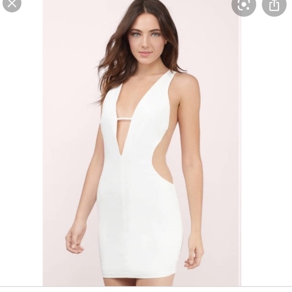 white mesh bodycon dress